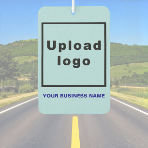 Business Name and Logo on Light Blue Air Freshener