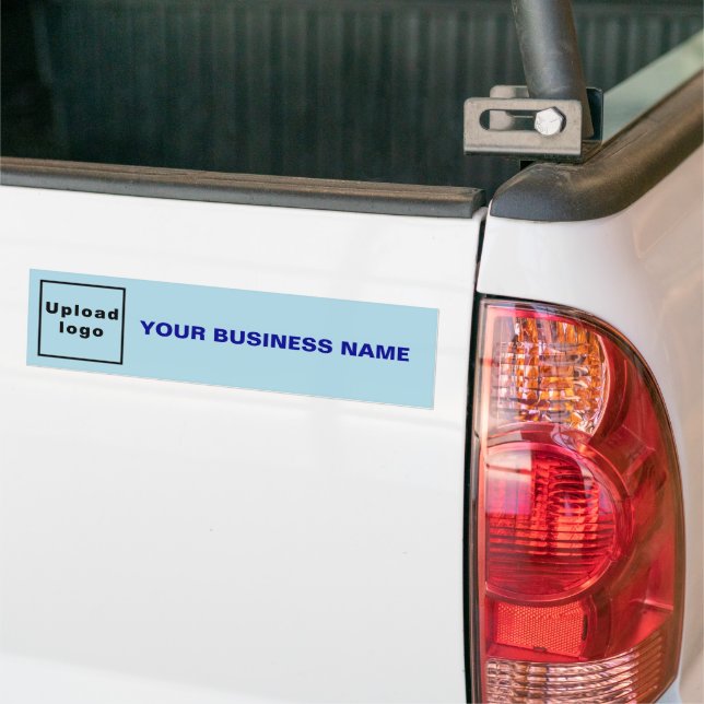 Business Name and Logo on Light Blue Bumper Sticker (On Truck)
