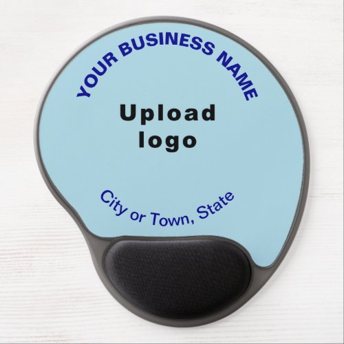 Business Name and Logo on Light Blue Gel Mouse Pad