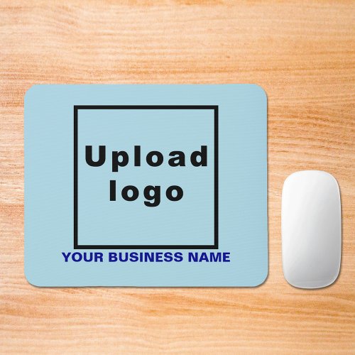 Business Name and Logo on Light Blue Mouse Pad