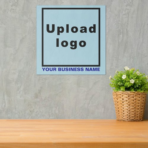 Business Name and Logo on Light Blue Square Acrylic Print