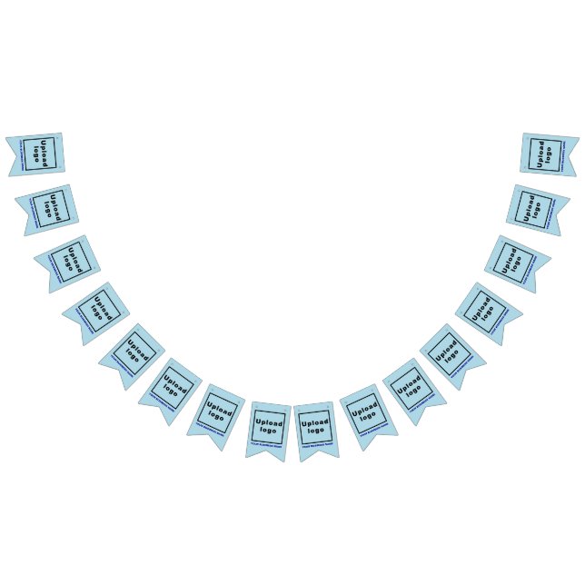 Business Name and Logo on Light Blue Swallowtail Bunting Flags (All)