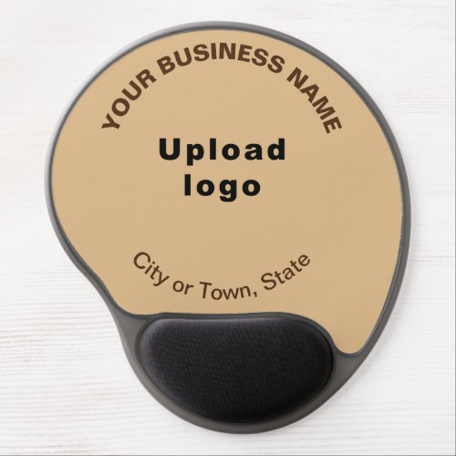 Business Name and Logo on Light Brown Gel Mouse Pad