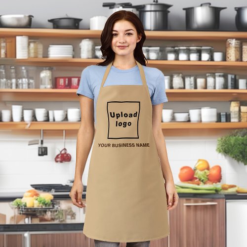 Business Name and Logo on Light Brown Polyester Apron