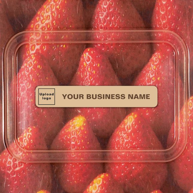 Business Name and Logo on Light Brown Slim Labels (Creator Uploaded)