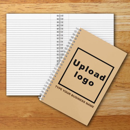 Business Name and Logo on Light Brown Spiral Notebook