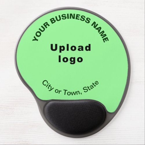 Business Name and Logo on Light Green Gel Mouse Pad