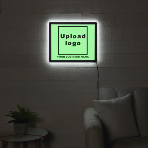 Business Name and Logo on Light Green LED Sign