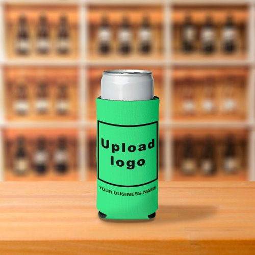 Business Name and Logo on Light Green Seltzer Can Cooler