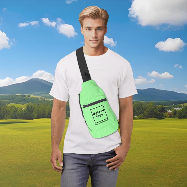 Business Name and Logo on Light Green Sling Bag (Business name and logo on light green sling bag)