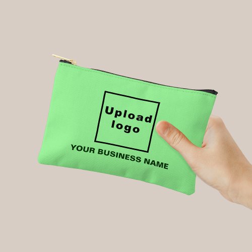 Business Name and Logo on Light Green Small Pouch