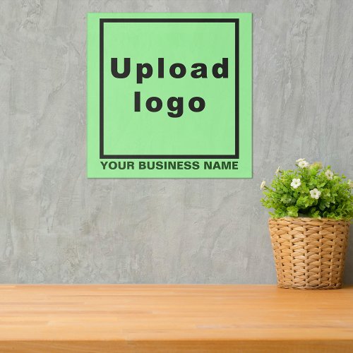 Business Name and Logo on Light Green Square Acrylic Print