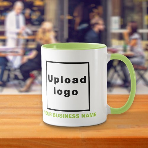 Business Name and Logo on Lime Green Combo Mug