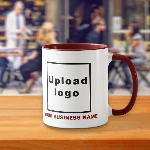 Business Name and Logo on Maroon Combo Mug