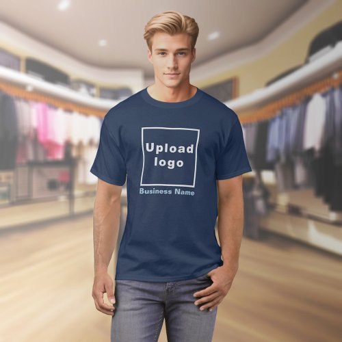 Business Name and Logo on Navy Blue T_Shirt