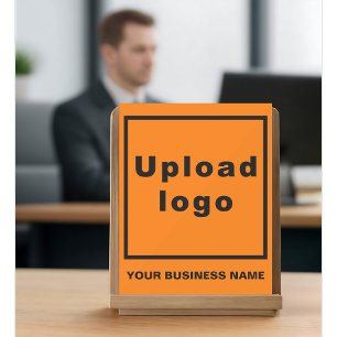 Business Name and Logo on Orange Acrylic Sign