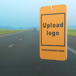 Business Name and Logo on Orange Air Freshener