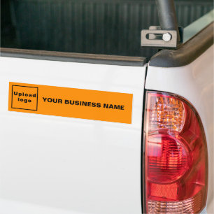 Business Name and Logo on Orange Color Bumper Sticker