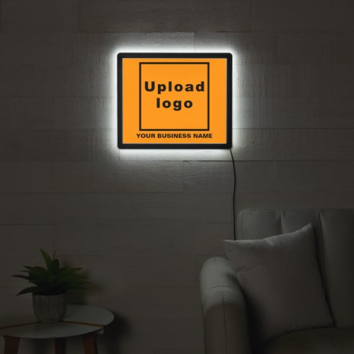 Business Name and Logo on Orange Color LED Sign