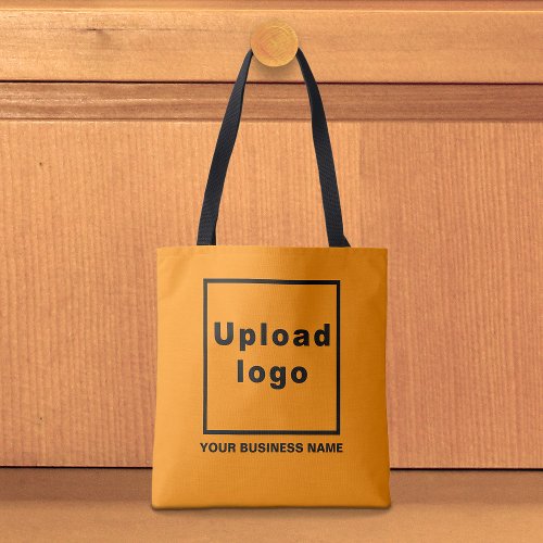 Business Name and Logo on Orange Color Tote Bag