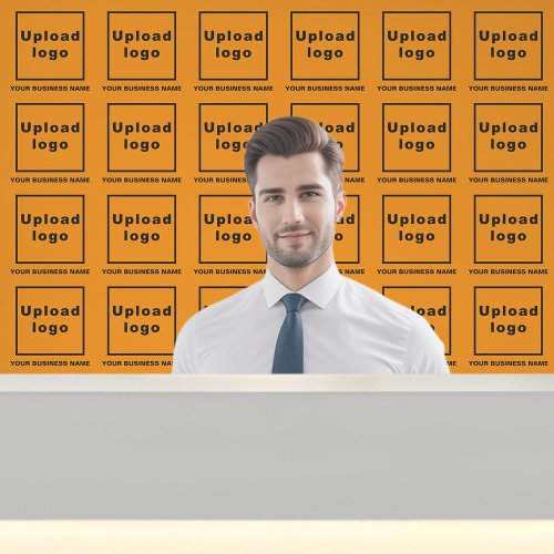 Business Name and Logo on Orange Color Wallpaper