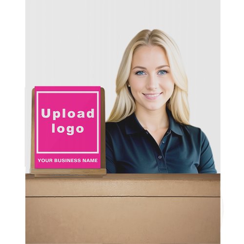 Business Name and Logo on Pink Acrylic Sign