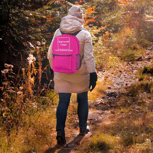 Business Name and Logo on Pink Backpack