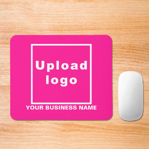 Business Name and Logo on Pink Mouse Pad