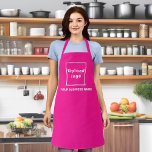 Business Name and Logo on Pink Polyester Apron<br><div class="desc">Customizable polyester apron that can be used as uniform of your staff in your cafe, dining or restaurant business. Apron that you can customize to put your business name and logo to build brand name awareness. Customize it and include it in your marketing strategies to advertise your business or to...</div>