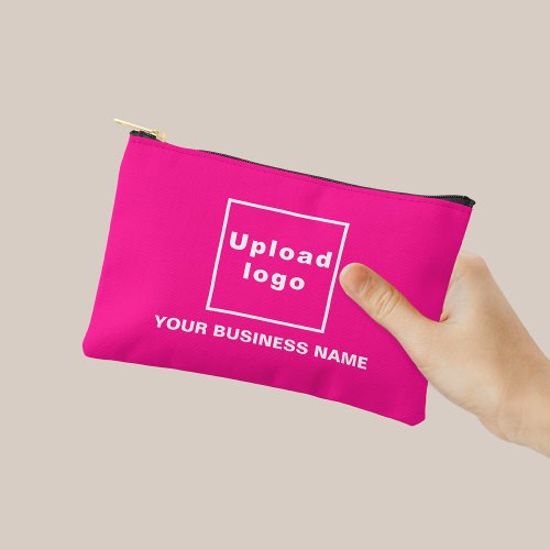 Business Name and Logo on Pink Small Pouch