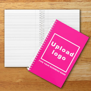 Business Name and Logo on Pink Spiral Notebook