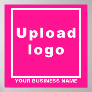 Business Name and Logo on Pink Square Poster