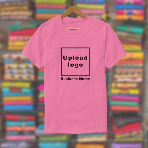 Business Name and Logo on Pink T_Shirt