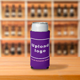 Business Name and Logo on Purple Seltzer Can Cooler