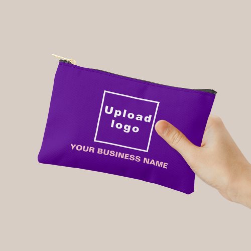 Business Name and Logo on Purple Small Pouch