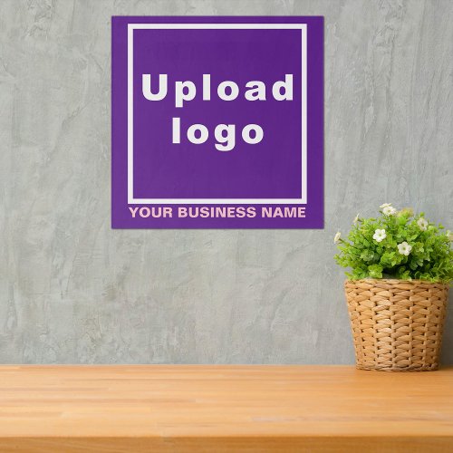 Business Name and Logo on Purple Square Acrylic Print