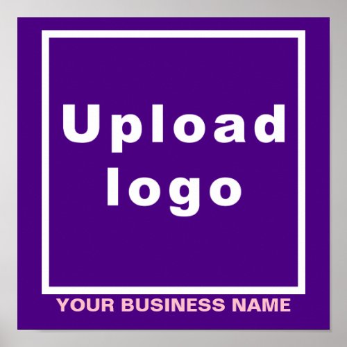 Business Name and Logo on Purple Square Poster