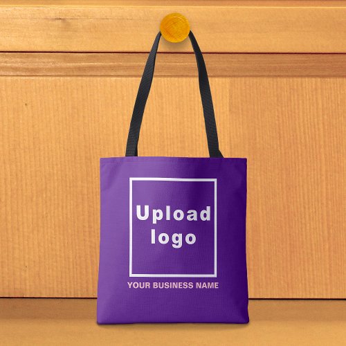 Business Name and Logo on Purple Tote Bag