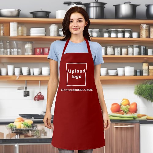 Business Name and Logo on Red Polyester Apron