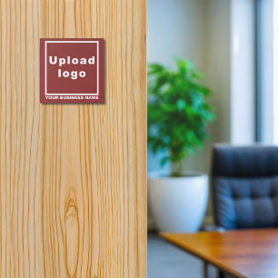 Business Name and Logo on Red Square Acrylic Print