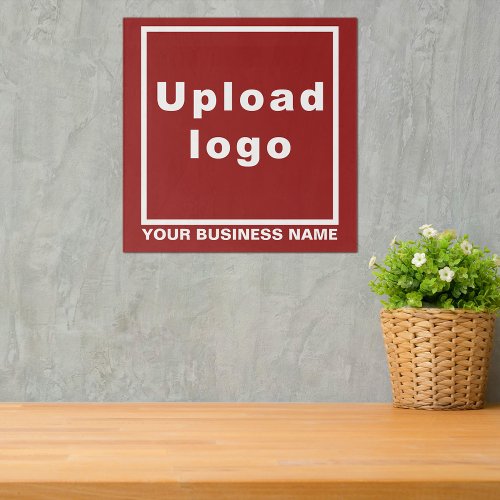 Business Name and Logo on Red Square Acrylic Print
