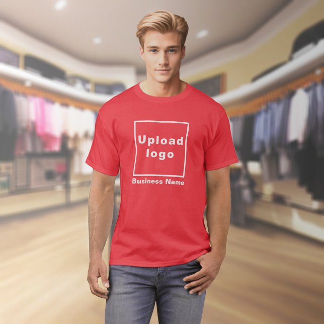 Business Name and Logo on Red T-Shirt (Red t-shirt with your business name and logo on model)