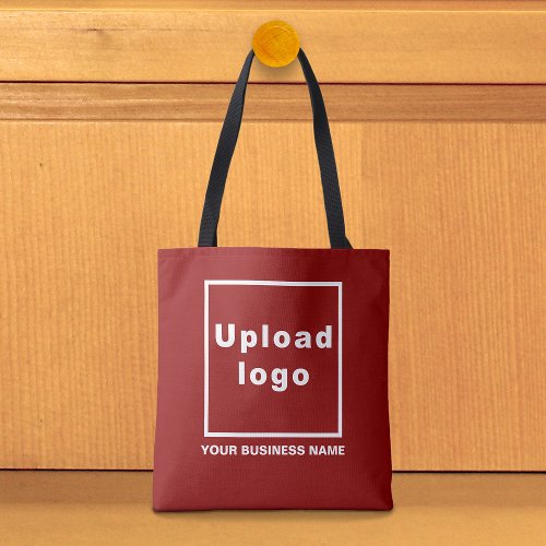 Business Name and Logo on Red Tote Bag