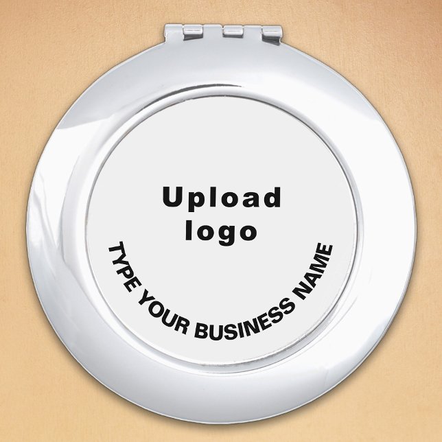 Business Name and Logo on Round Compact Mirror (Creator Uploaded)