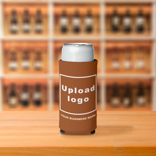 Business Name and Logo on Seltzer Can Brown Cooler