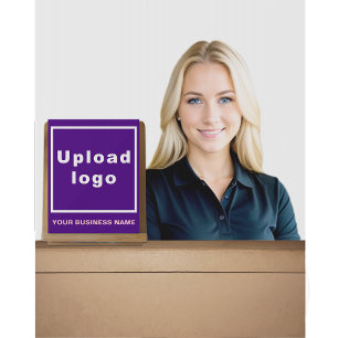 Business Name and Logo on Small Purple Acrylic Sign
