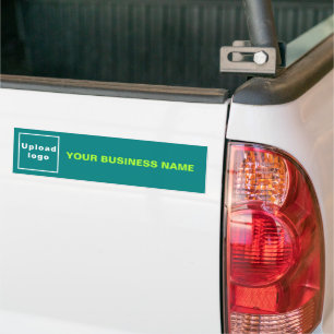 Business Name and Logo on Teal Green Bumper Sticker