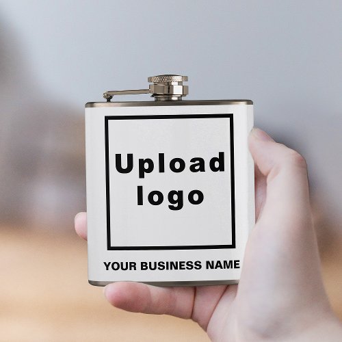 Business Name and Logo on Vinyl Wrapped Flask