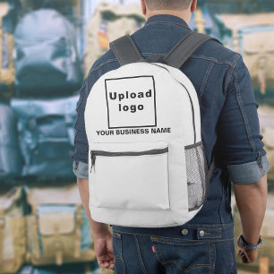 Business Name and Logo on White Backpack