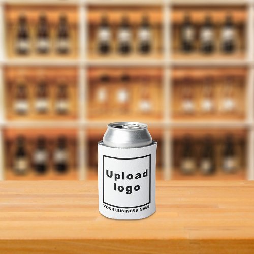 Business Name and Logo on White Can Cooler
